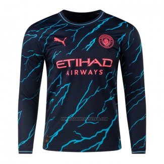 3ª Camiseta Manchester City Manga Larga 2023-2024