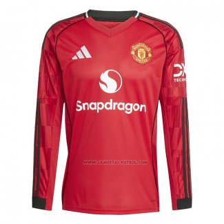 1ª Camiseta Manchester United Manga Larga 2025-2026