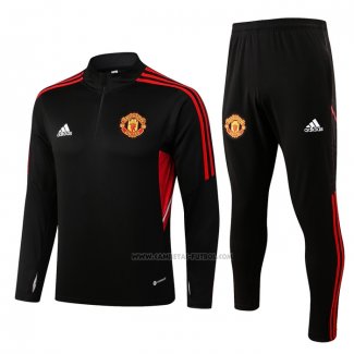 Chandal de Sudadera del Manchester United 2022-2023 Negro