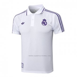 Camiseta Polo del Real Madrid 2025-2026 Blanco Purpura