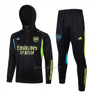 Chandal de Sudadera del Arsenal 2023-2024 Negro y Verde