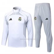 Chandal de Sudadera del Real Madrid 2025-2026 Blanco Gris