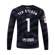 Camiseta Barcelona Jugador Ter Stegen Portero Manga Larga 2023-2024 Negro