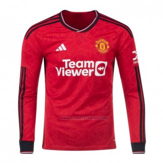1ª Camiseta Manchester United Manga Larga 2023-2024