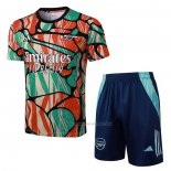 Chandal del Arsenal Manga Corta 2024-2025 Rojo Verde - Pantalon Corto