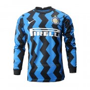 1ª Camiseta Inter Milan Manga Larga 2020-2021