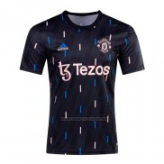 Camiseta Pre Partido del Manchester United 2022 Negro