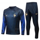 Chandal de Sudadera del Francia Nino 2022-2023 Azul Oscuro