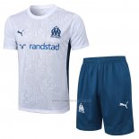 Chandal del Olympique Marsella Manga Corta 2024-2025 Blanco - Pantalon Corto