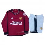 1ª Camiseta Manchester United Nino Manga Larga 2023-2024