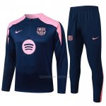 Chandal de Sudadera del Barcelona Nino 2025-2026 Azul Rosa