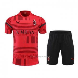 Chandal del AC Milan Manga Corta 2022-2023 Rojo - Pantalon Corto