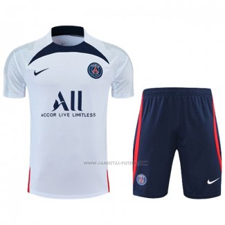 Chandal del Paris Saint-Germain Manga Corta 2022-2023 Blanco - Pantalon Corto