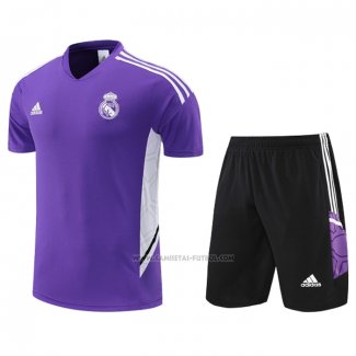 Chandal del Real Madrid Manga Corta 2022-2023 Purpura - Pantalon Corto