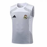 Camiseta de Entrenamiento Real Madrid Sin Mangas 2025-2026 Gris Blanco