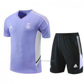 Chandal del Real Madrid Manga Corta 2022-2023 Purpura - Pantalon Corto