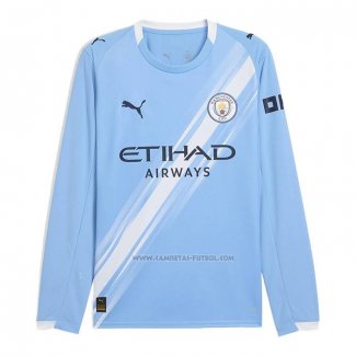 1ª Camiseta Manchester City Manga Larga 2025-2026