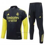 Chandal de Sudadera del Real Madrid 2025-2026 Negro Amarillo