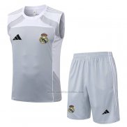 Chandal del Real Madrid Sin Mangas 2025-2026 Gris Blanco