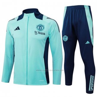 Chandal de Chaqueta del Manchester United Nino 2024-2025 Verde