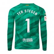 Camiseta Barcelona Jugador Ter Stegen Portero Manga Larga 2023-2024 Verde