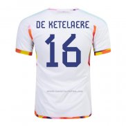 2ª Camiseta Belgica Jugador De Ketelaere 2022