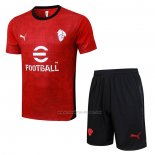 Chandal del AC Milan Manga Corta 2025-2026 Rojo - Pantalon Corto