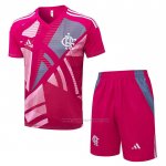 Chandal del Flamengo Manga Corta 2025-2026 Rosa - Pantalon Corto