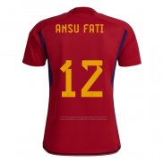 1ª Camiseta Espana Jugador Ansu Fati 2022