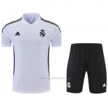 Chandal del Real Madrid Manga Corta 2022-2023 Blanco y Purpura - Pantalon Corto