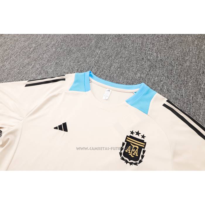 Chandal del Argentina Manga Corta 2024-2025 Amarillo - Pantalon Corto