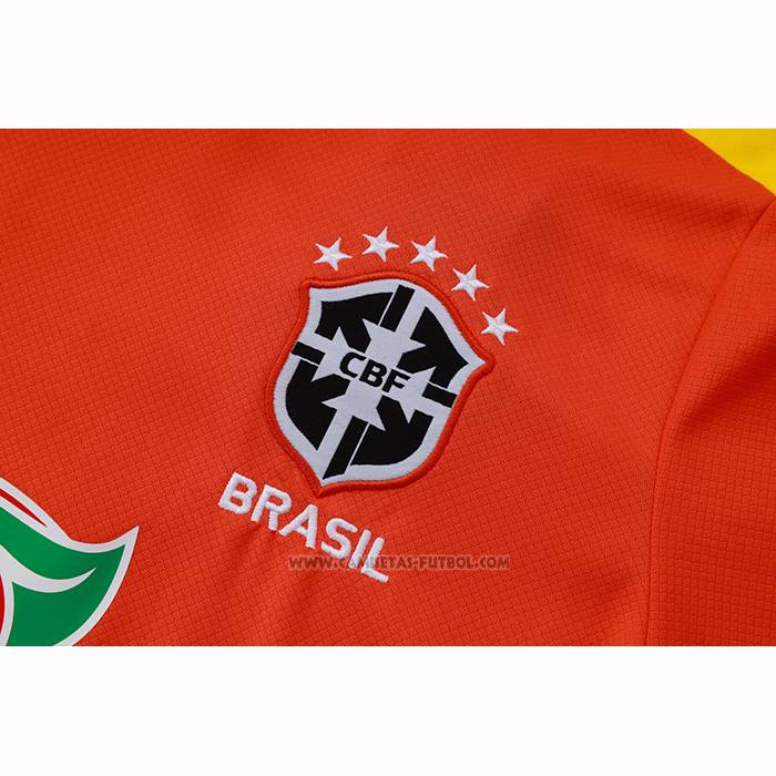 Chandal del Brasil Manga Corta 2025-2026 Naranja - Pantalon Corto
