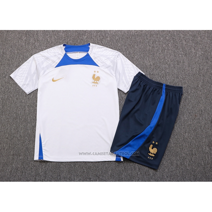 Chandal del Francia Manga Corta 2022-2023 Blanco - Pantalon Corto